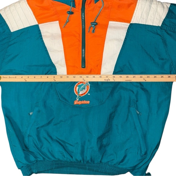 Vintage 90s NFL Pro Line Miami Dolphins Quarter Zip Puffer Parka Jacket  Size L - Picture 10 of 16